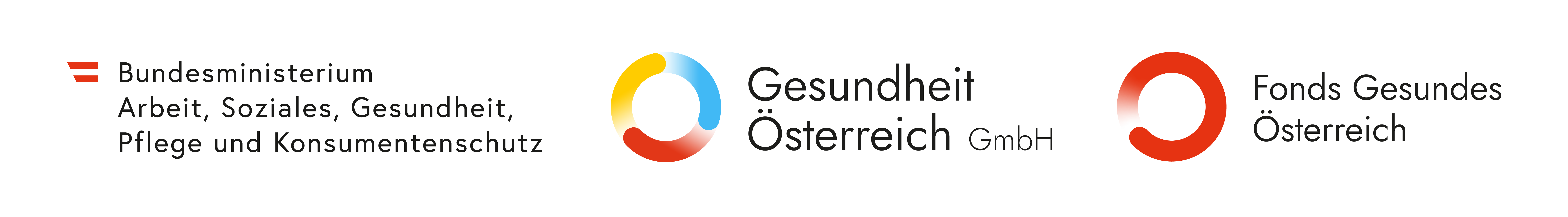 Logo BMASPGK, Gesundheit Österreich, Fonds Gesundes Österreich