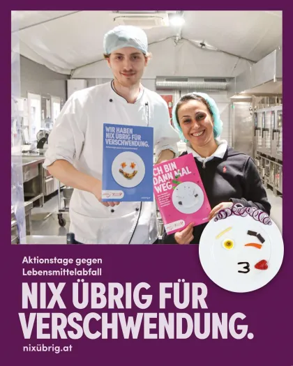 Nachhaltigkeit beginnt bei unseren Mitarbeitenden. Anpassung der Menüpläne.