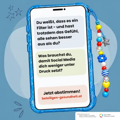 Jugendbeteiligung zu Social Media: Filter und Schönheitsideale erzeugen Vergleichsdruck. Was hilft jungen Menschen dagegen? Jetzt abstimmen.