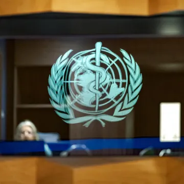 Das WHO-Logo steht für die globale Verantwortung in der psychischen Gesundheit.