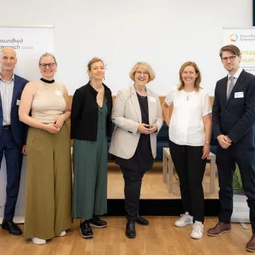 v.l.n.r. Anton Dunzendorfer; Antonija Wieser (GÖG); Ulrike Bechtold; Ruperta Lichtenecker (Leitung Abteilung Klimaschutz und nachhaltige Transformation); Hildegard Aichberger; Alexander Degelsegger © Monika Fellner