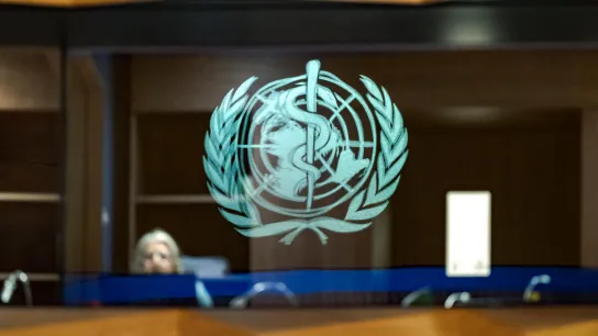 Das WHO-Logo steht für die globale Verantwortung in der psychischen Gesundheit.