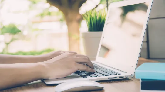 © NT_studio - stock.adobe.com Laptop Hände